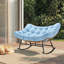 Chaise berçante d'extérieur / d'intérieur pour 2 personnes avec coussin épais-1257299515