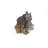 Grey Wolf Cubs Hiding Under Log Statue