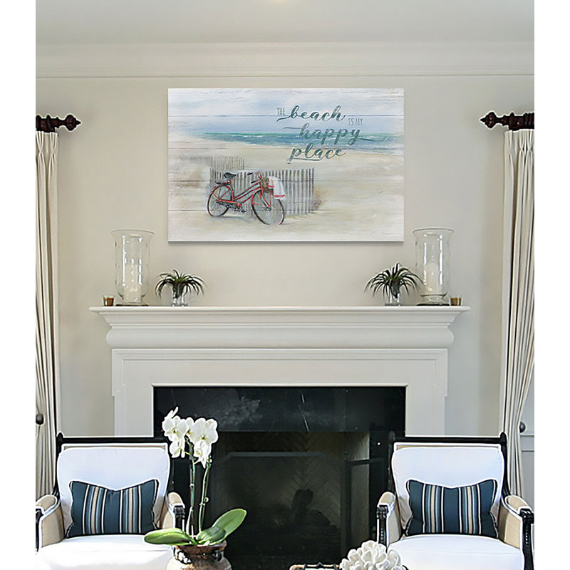 « beach happy place », reproduction, H 8 po x l 12 po x P 1,5 po, Toile tendue
