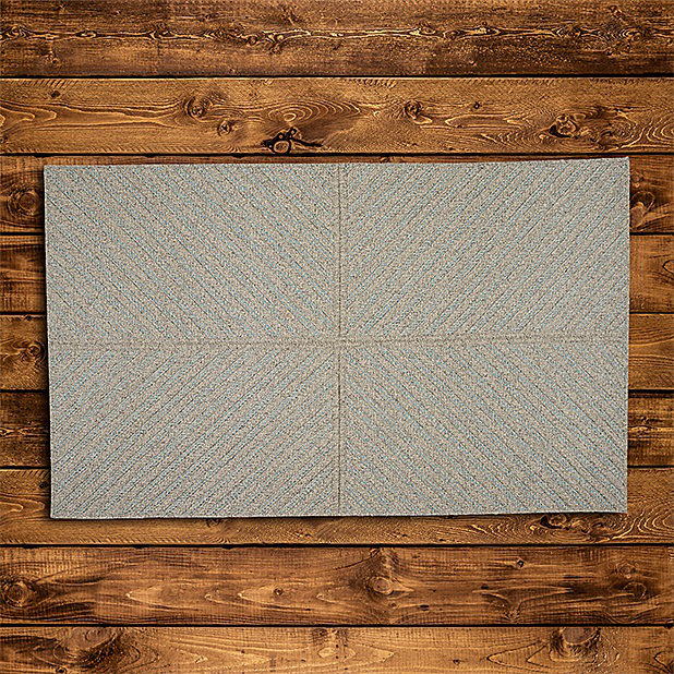 Tapis bleu en laine tressé à la main Loya, Rectangle 3 pi x 5 pi