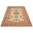 Tapis de zone en laine rouge/beige/brun 6 pi 8 po x 9 pi 9 po à la main-of-a-kind noué la 2010 Brosh