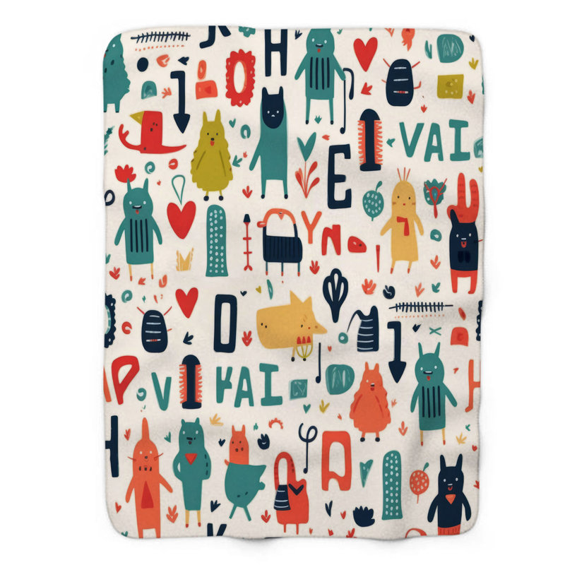 Lettre Combo - couverture Sherpa de qualité supérieure 1 pièce, Grand lit