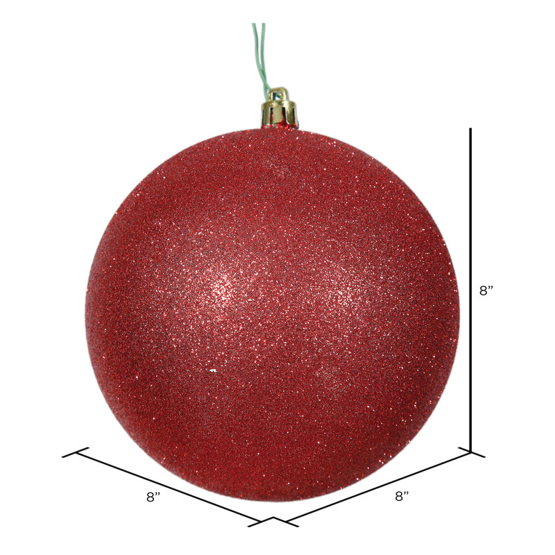 Ornements en boule, Rouge, H 8 po x l 8 po x P 8 po
