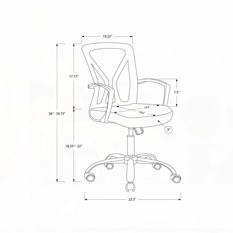 Office Chair,Adjustable Height,Swivel,Ergonomic,Armrests,Computer Desk,Work,Contemporary,, White