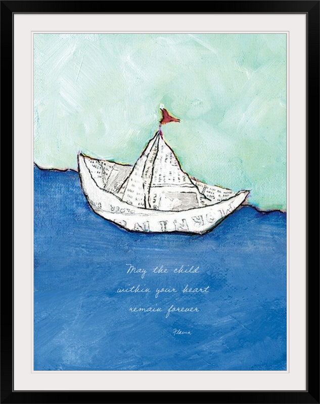 « voilier inspirationing » par flavia mauvaises mauvaises impressions, l 44 po x P 35 po x H 1 po, Cadre noir