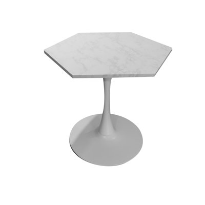 " Modern Hexagonal Coffee Table With White Marble Top For Stylish Living Spaces