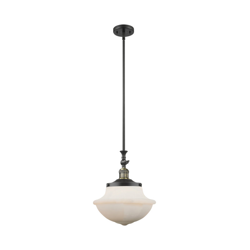 Baptiste 1 - Light Single Pendant, Black Antique Brass, No Bulb Included, Matte White