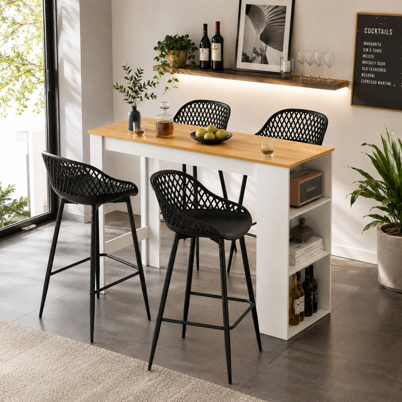 57 cm Iron Bar Set Bar Cabinet, Black