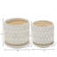 Neutral Textured Ceramic Saucer Planters Set of 2-1932373498