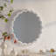 Miroir mural rond blanc, cadre ondulé