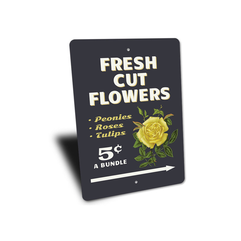 Panneau en aluminium fleurs fraîches coupées, H 14 po x l 10 po x P 0,04 po