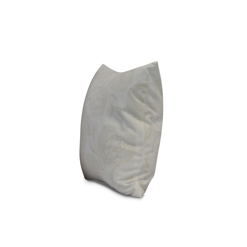 Botanical Blooms Blooms Antique Flower Square Pillow Cover and Insert, White, 26" H x 26" W