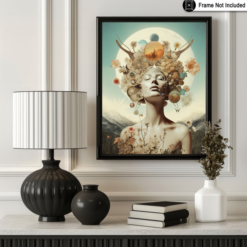 Trippy Portrait de femme No14, 11"H x 14"W, Poster, Unframed