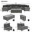 8-Pieces Outdoor Wicker Round Sofa Set, Half-Moon Sectional Setsr, Curved Sofa Set With Rectangular Coffee Table-1867865621