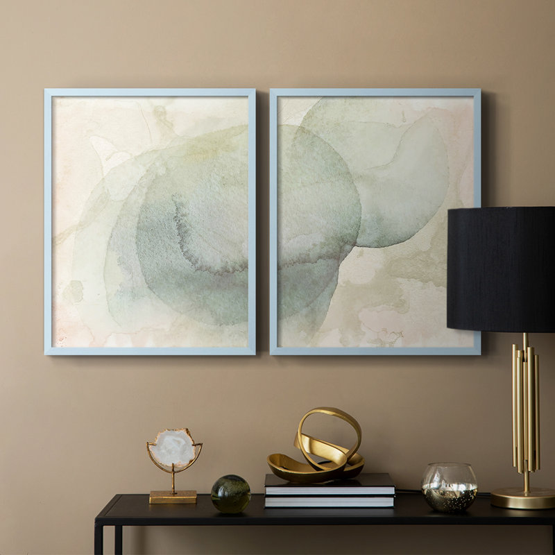 «Softwash Abstract I», reproduction encadrée de qualité supérieure - prête à être accrochée - aucun clou requis - aucun clou requis