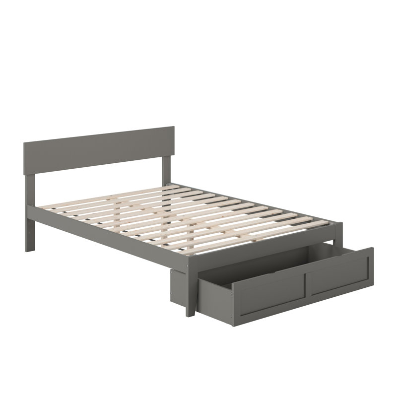 Farrah Platform Storage Bed, Gray, Full