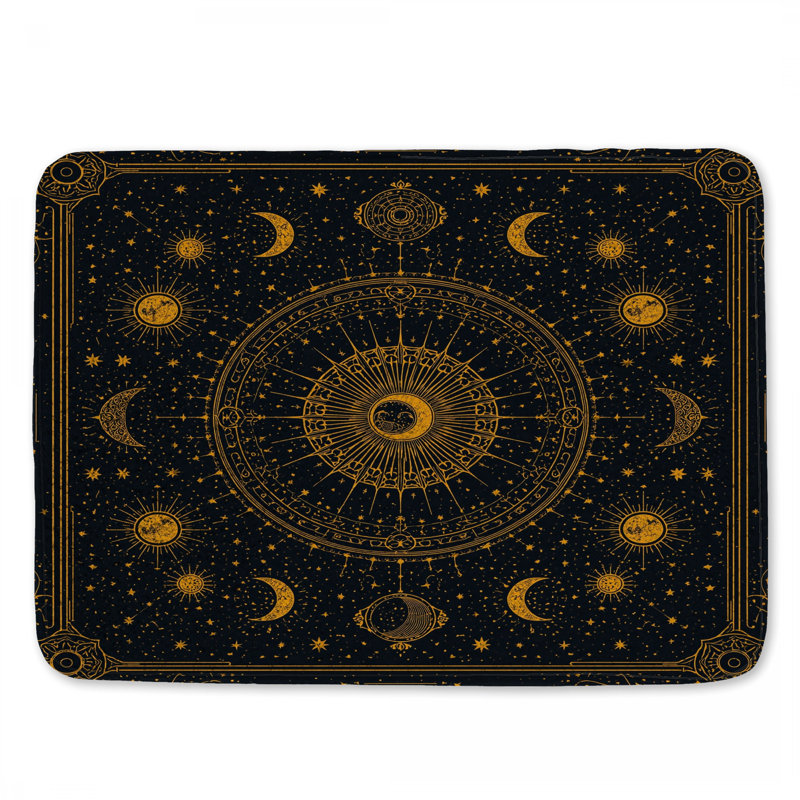 Tapis de bain Celestial Sun Moon Illustration, L 34 po x L 21 po