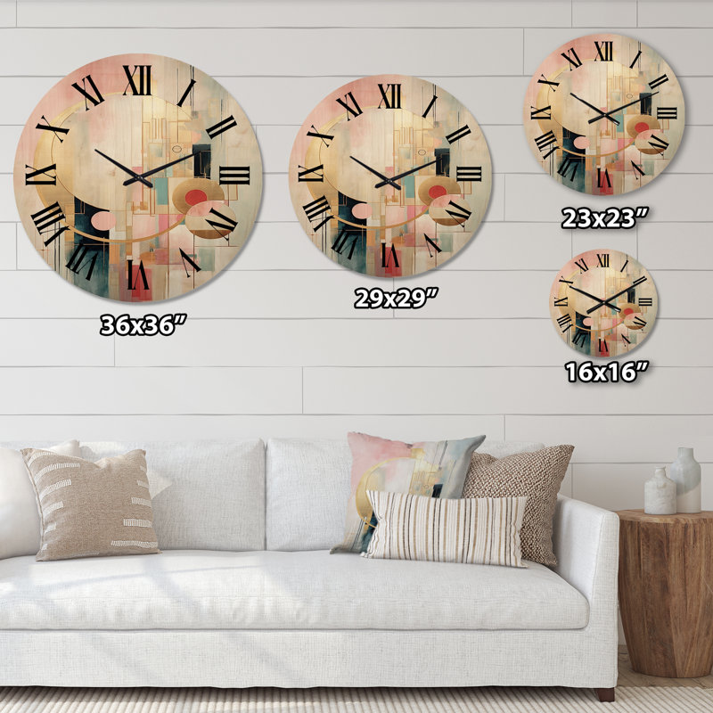 Horloge murale en bois massif Fredericktown, Grand