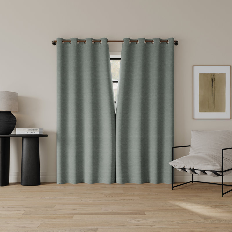 Indigo Road by Egypt Sherrod Sarasi Contrast Tweed Magnetic Closure 100% Blackout Grommet Curtain Panel, 50" W x 84" L
