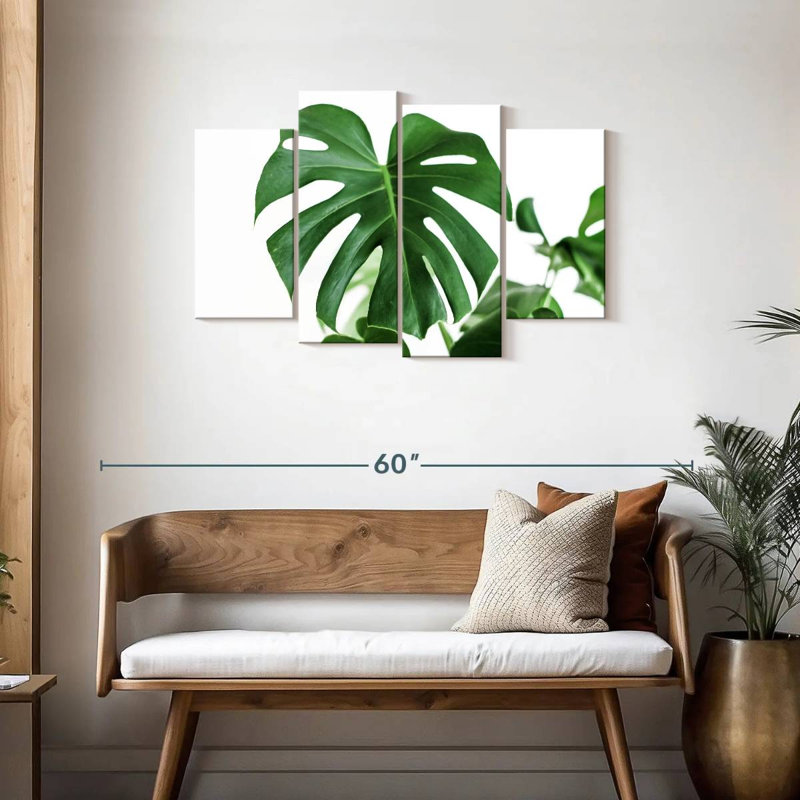 Feuille Harnek Monstera, H 27 po x l 43 po