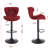 2pcs Red Bar Stool, Height Adjustable With Swivel, Velvet Upholstery, Foam Filled, Metal Structure, Non-slip Rubber Base, For Kitchen & 2 Stools, Swivel And Design, Upholstered, Filled Seat, Frame