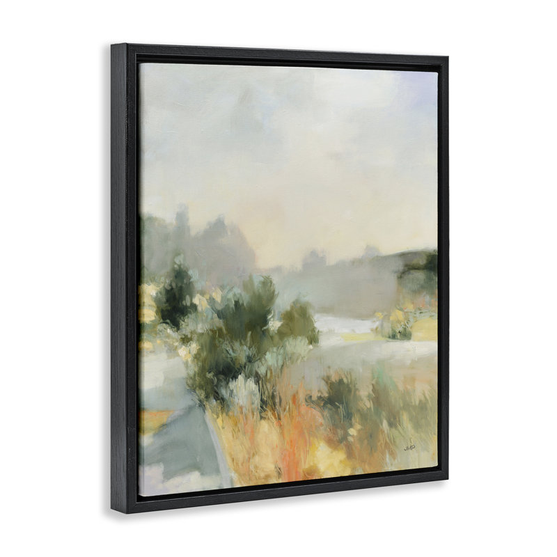  Le long du chemin, art mural sur toile flottante par Julia Purinton, H 21 po x l 17 po, Cadre flottant noir de jais