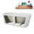 63" Streamline Soaking Freestanding Tub and Tray With Internal Drain-101697714