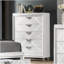 Finition blanche 1pc de style contemporain avec pieds de commode en acrylique embossés de losanges artificiels en relief-1365358638