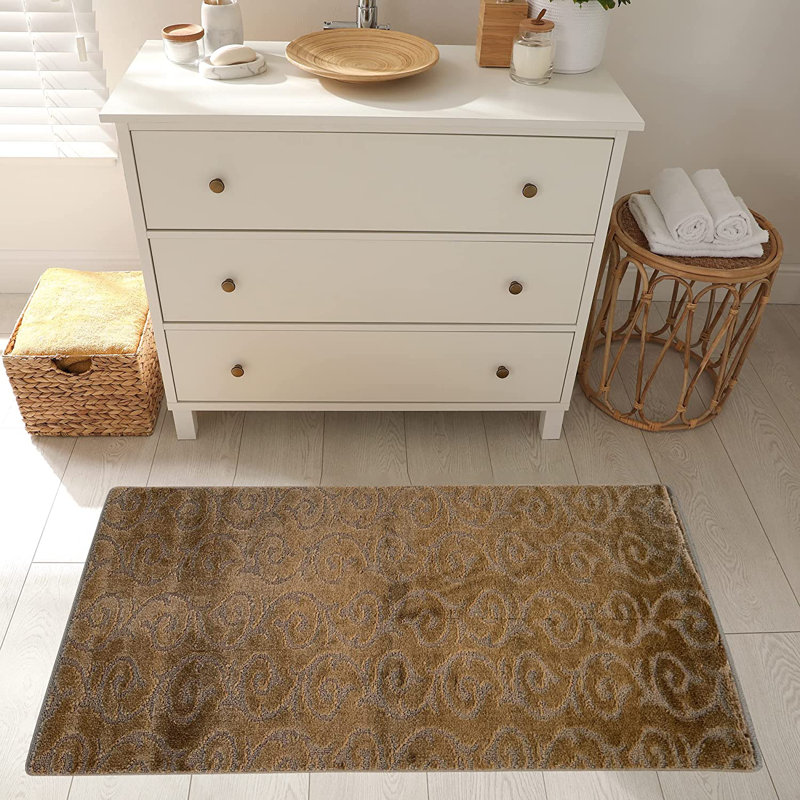 Tapis de cuisine Design, Rectangle 2 pi 8 po x 5 pi 4 po, Taupe