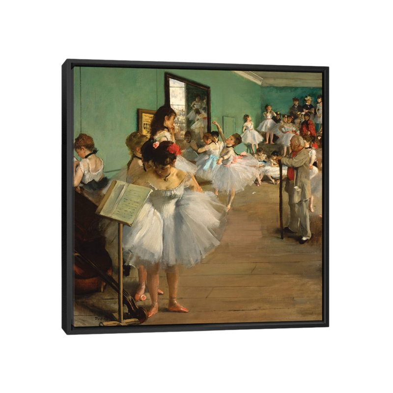 «The Dance Class, 1874», art sur toile, H 26 po x l 26 po x P 1,5 po, Toile avec cadre noir, Pas de tapis