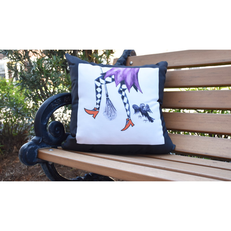 Witches Brew Square Outdoor Pillow, Cream, 16" x 16"