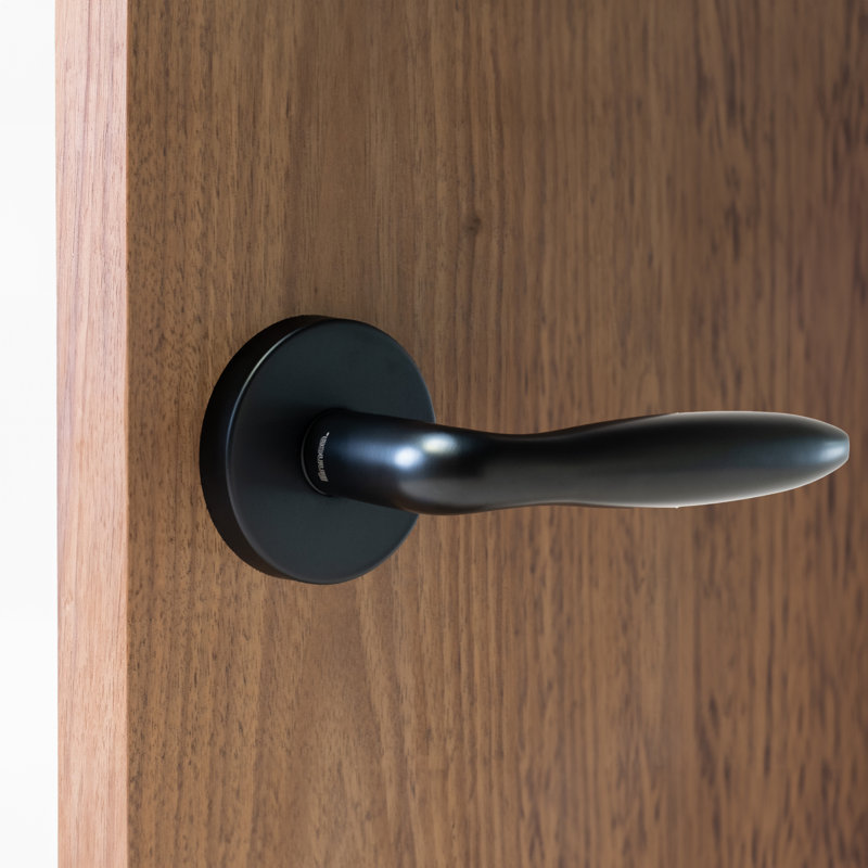 Full Double Dummy Door Lever Set, Satin Black
