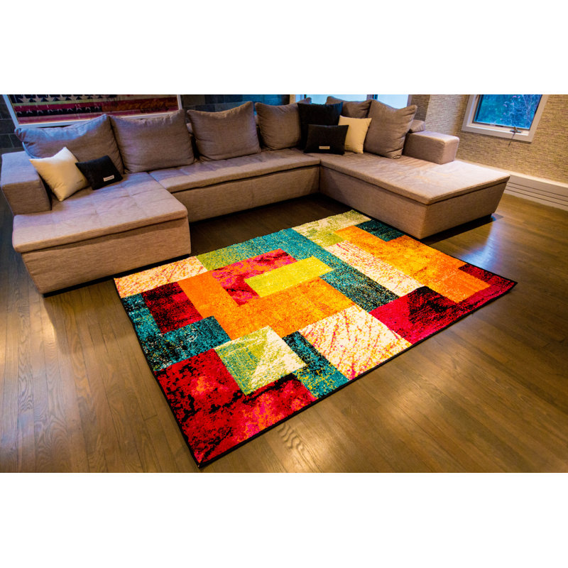 Tapis abstrait Olgethorpe, Rectangle 6 pi 6 po x 9 pi 2 po