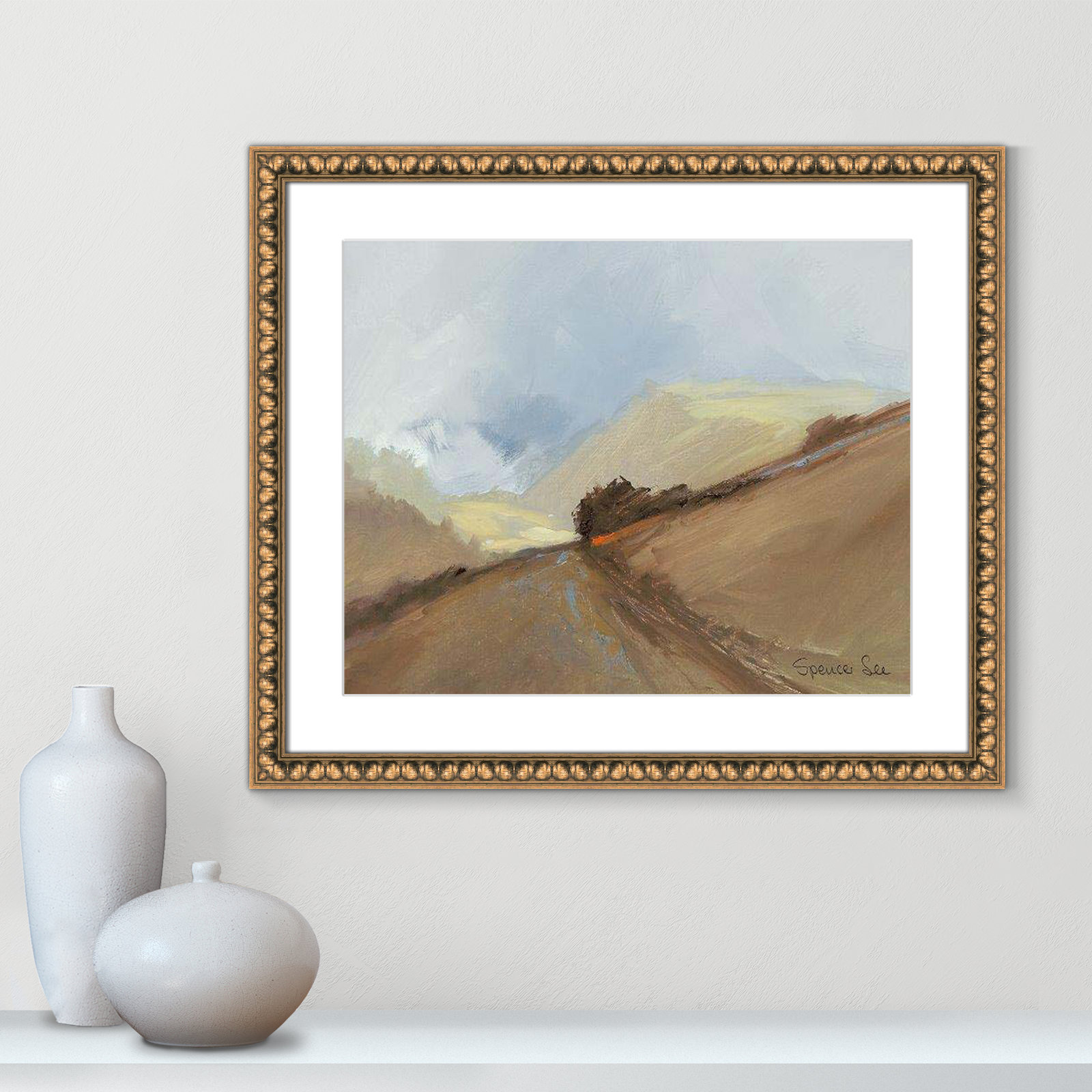 Heaven and Earth II Print, Gold Framed, 22.5" H x 26.5" W x 0.75" D