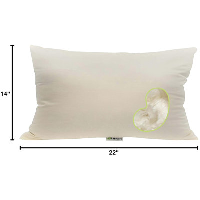 Oreiller de qualité supérieure Euro Kapok - Coussin de cou en tissu de coton biologique pour le soutien et le confort du cou - 22 po x 14 po