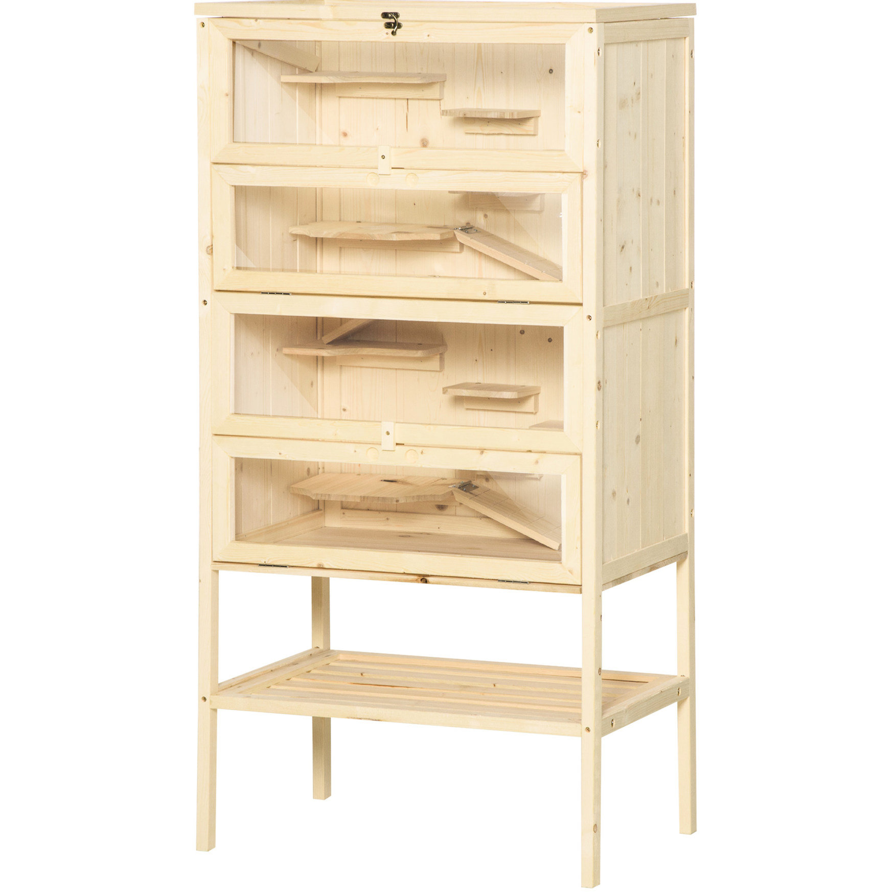 Tucker Murphy Pet™ 5 Wood Hamster House With Hinged Top And Extra Shelf ...