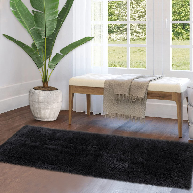 Faux Sheepskin Indoor Rug, Runner 2' x 6'