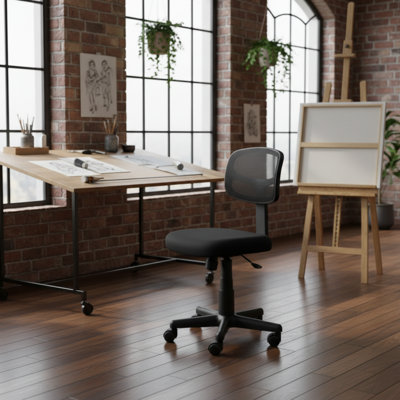 Chaise de bureau en filet noir pour adolescents et adultes