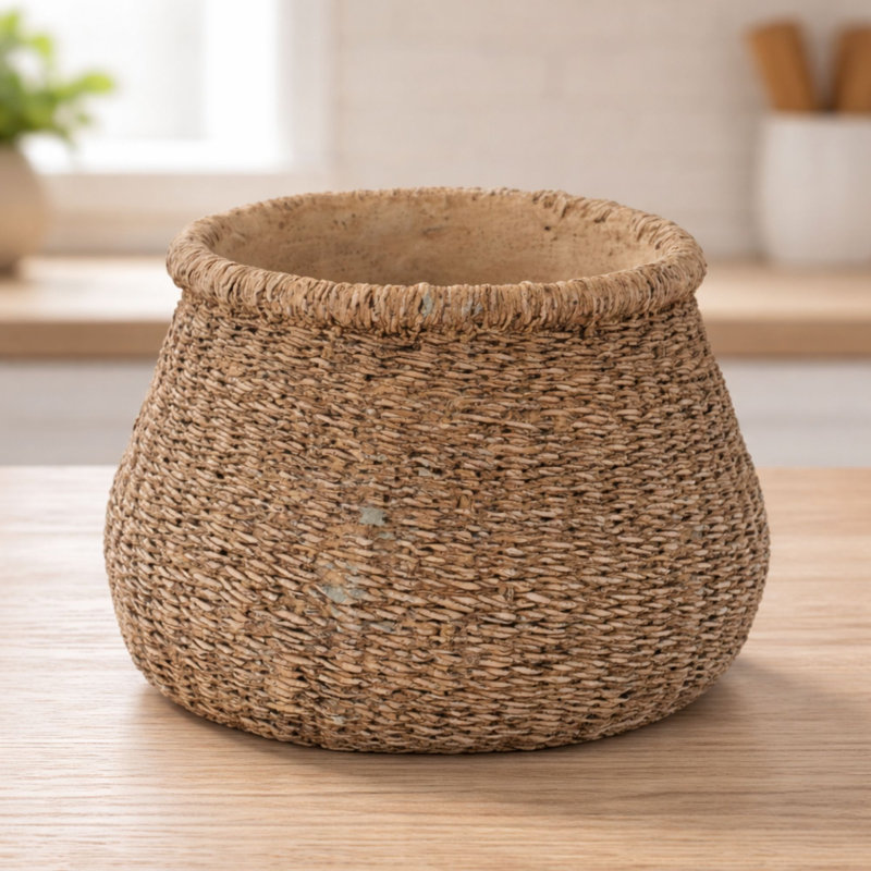 Vase en ciment tressé tressé 6 po