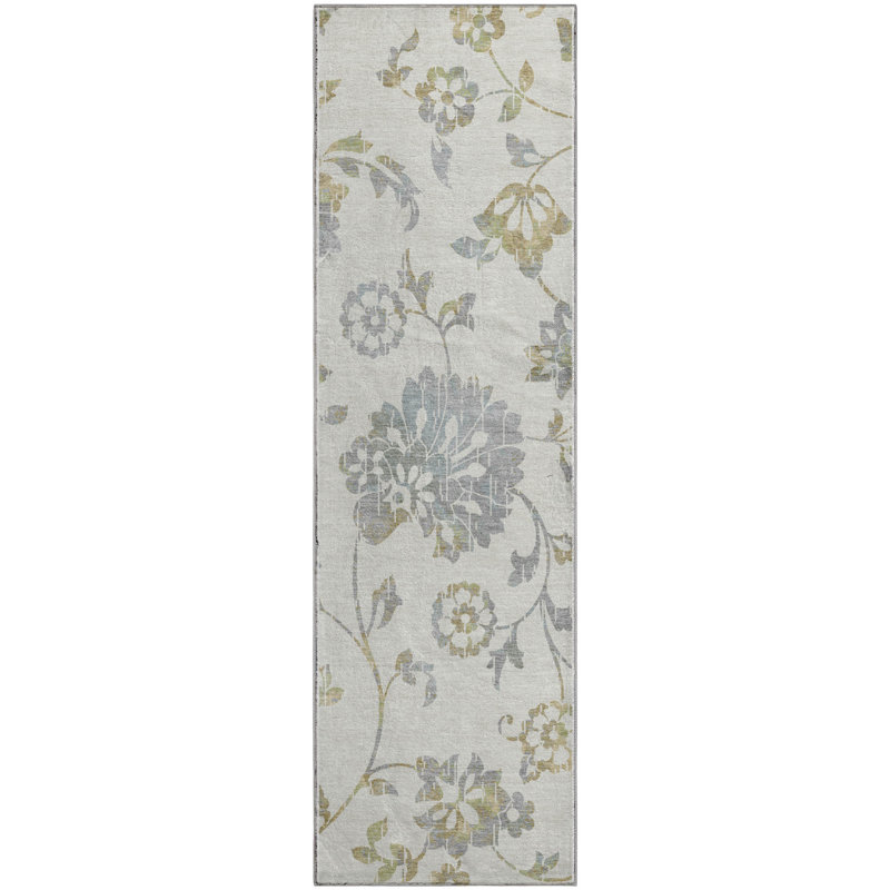 Premium Machine Washable Prisco Ivory Rug, Runner 2'3" x 7'6"