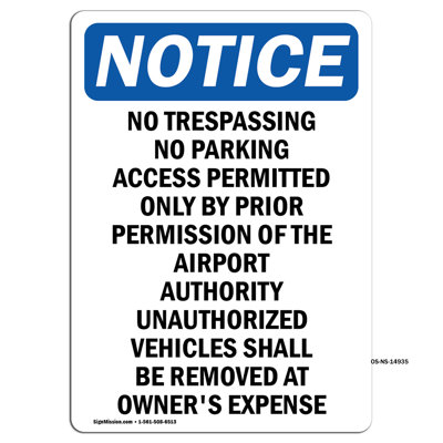 No Trespassing No Parking Access Sign