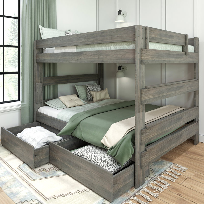 Kulik Kids Queen Over Queen Bunk Bed, Driftwood