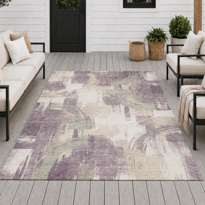 Tapis abstrait lavable à la machine intérieur / extérieur ACN2948