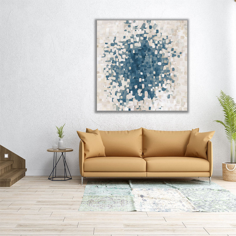 «Summer Blocks Blue Sand», reproduction d'art sur toile, H 16 po x l 16 po