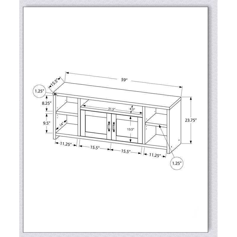Meuble télé, 60 po, console, meuble multimédia, armoire de rangement, salon, chambre à coucher, stratifié, transitionnel