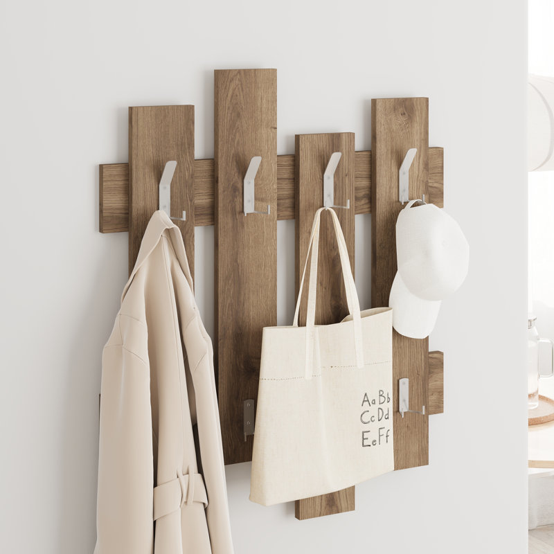 Defeo 8 - Hook Coat Rack, Dark Oak Effect