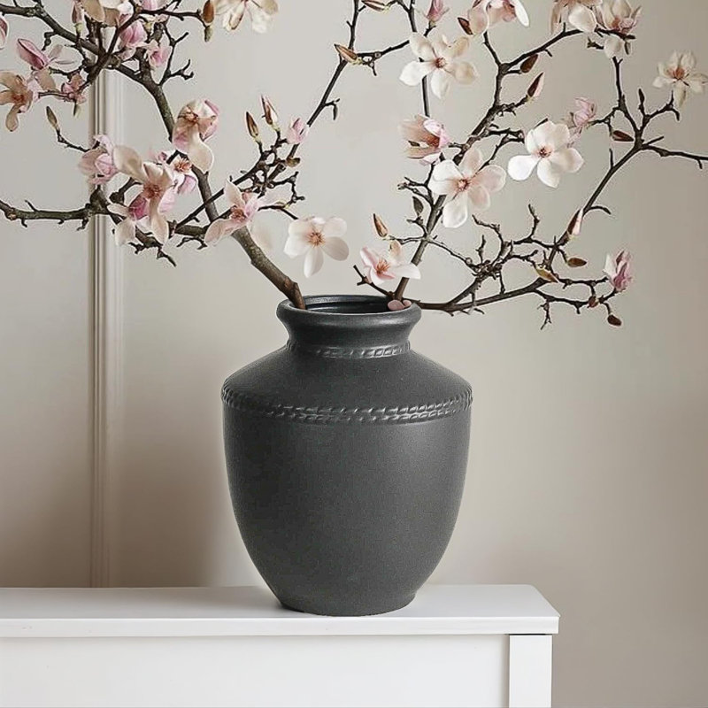 Vase en céramique 7,45 po, Noir