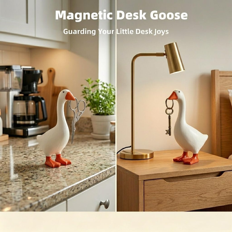 Porte-notes en oie de 7 pouces, statue en résine décorative pour femme, cadeau original pour le bureau d'un collaborateur