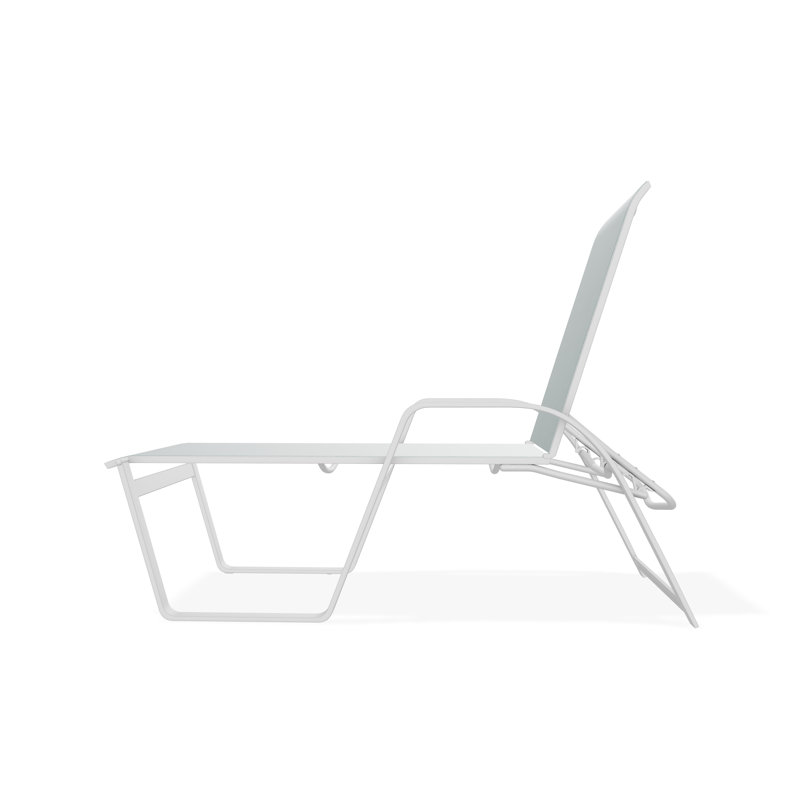 Chaise longue empilable Aruba II, Lime, Blanc