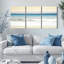 Ensemble de 3 tableaux abstraits sur toile représentant des vagues océaniques-1194045211